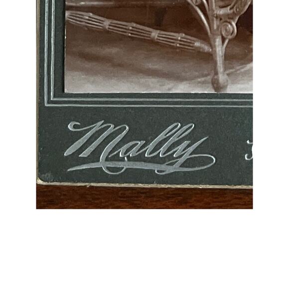 Antique Photo Cabinet Early 1900s Card Well Dressed Young Lady Mally Chicago IL - Picture 4 of 8